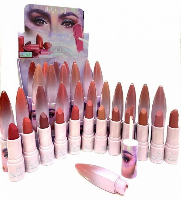 Set lipstick + lip gloss 2in1 Nude New